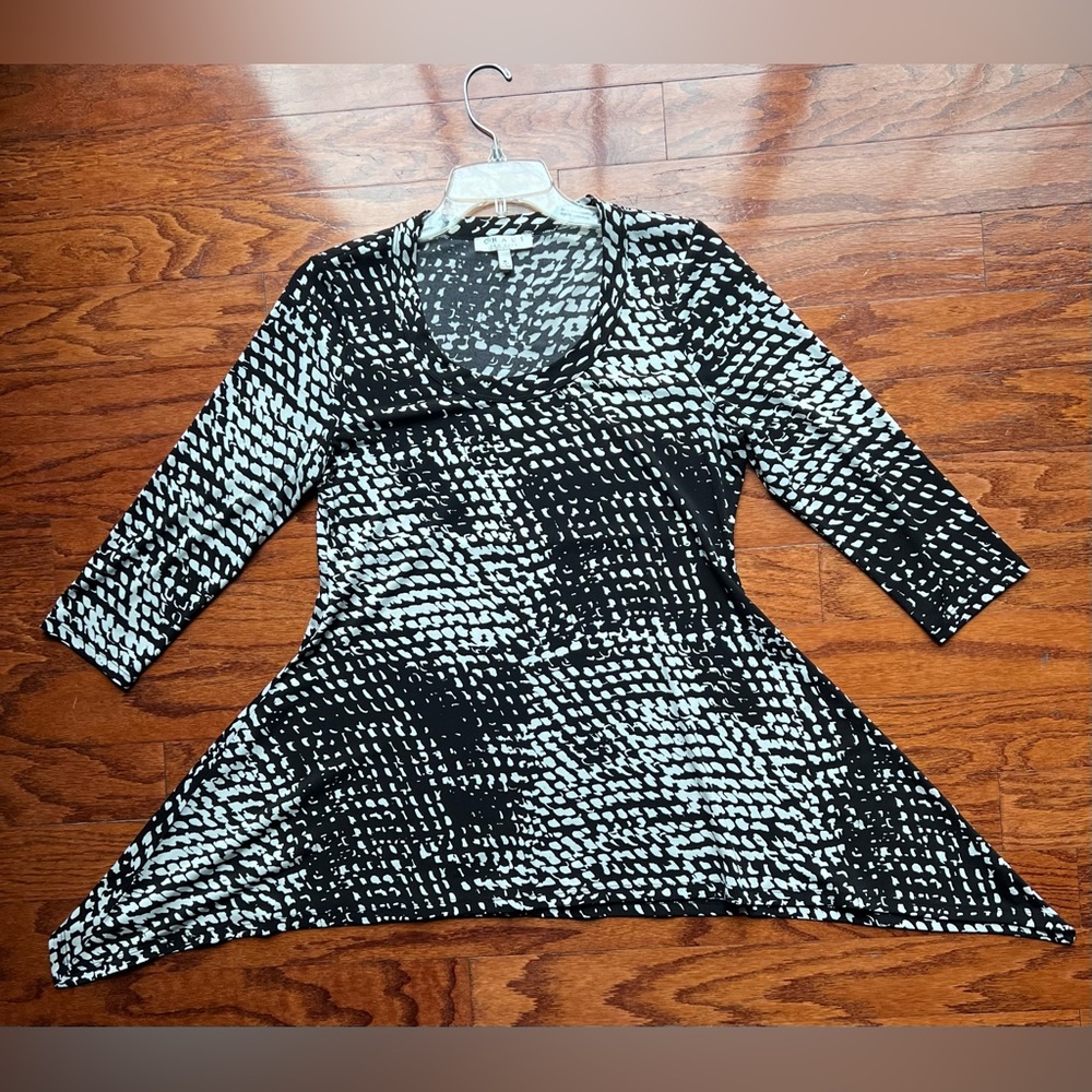Chaus Monochrome Abstract Print Top Size M